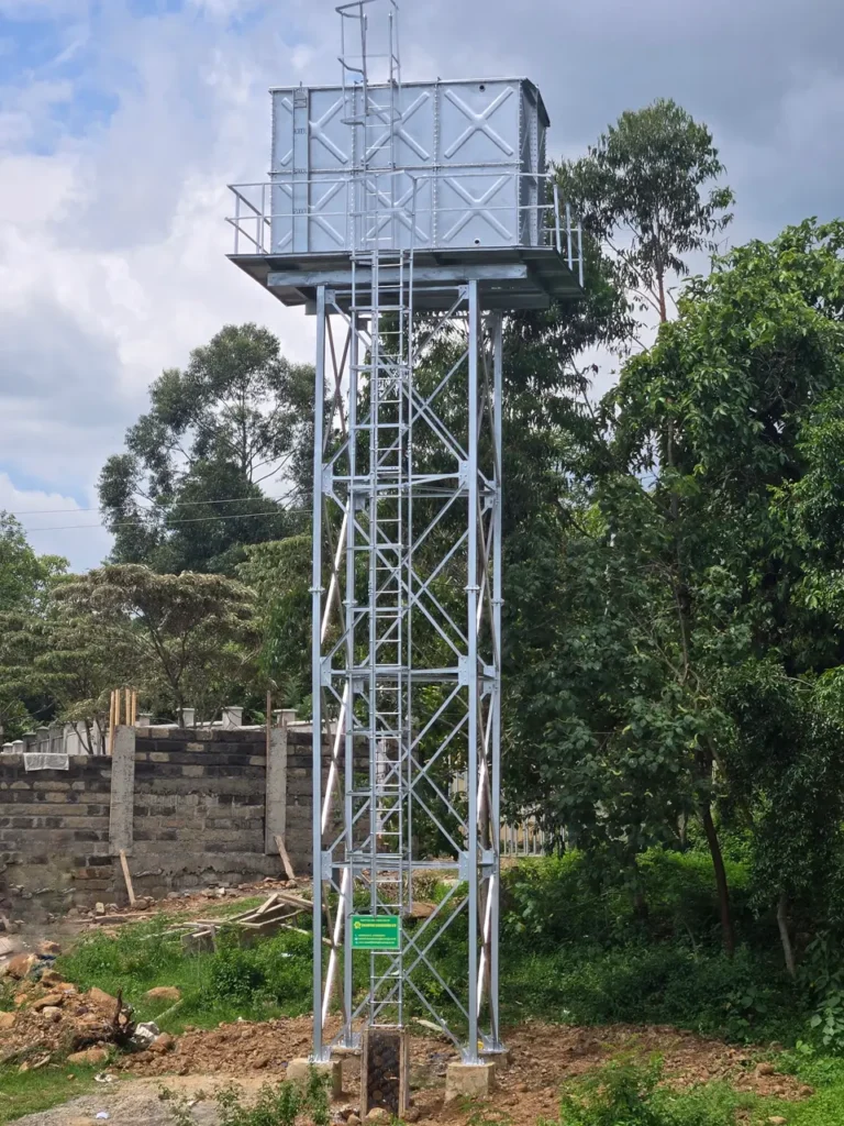 erected steel tank and tower
