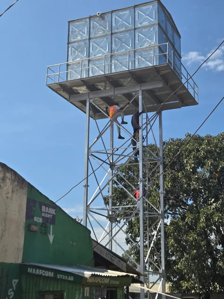 erecting water tank