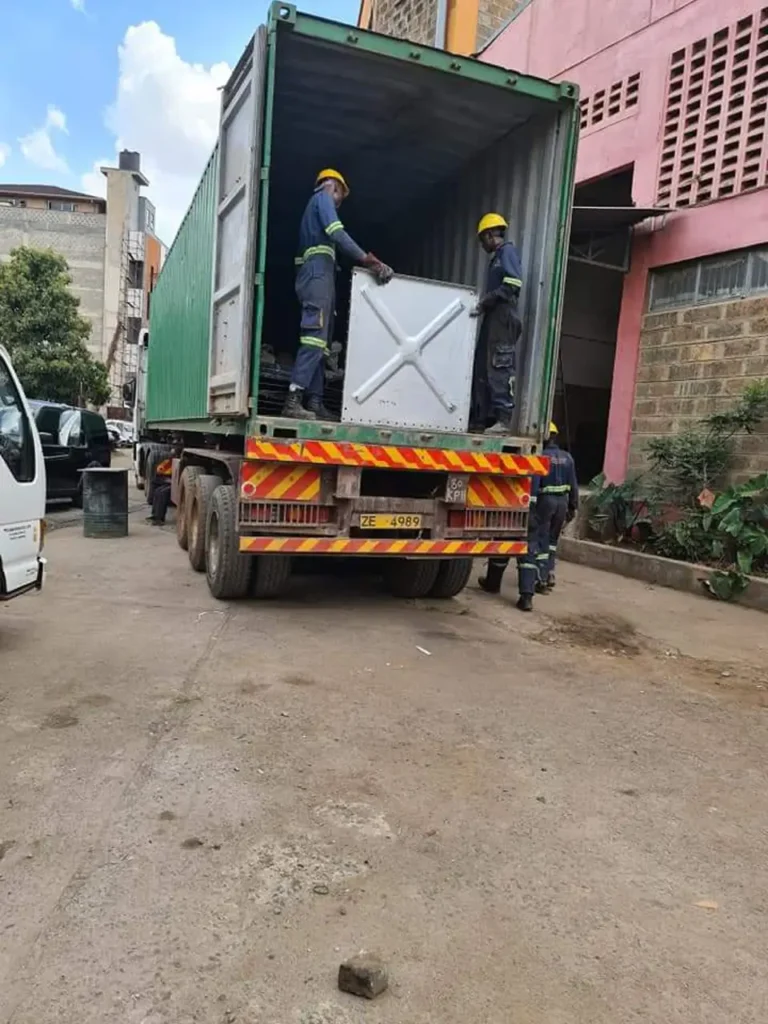 transporting steel panels for a tank